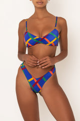 vintage print high waisted bikini bottoms on body