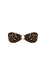 Cece Leopard Luxe Bandeau bikini top