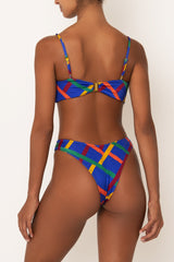 vintage print high waisted bikini bottoms back view