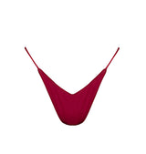 red v-cut bikini bottom