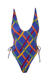 One Piece swimsuit in vintage riviera print