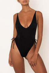 One Piece swimsuit in black on body
